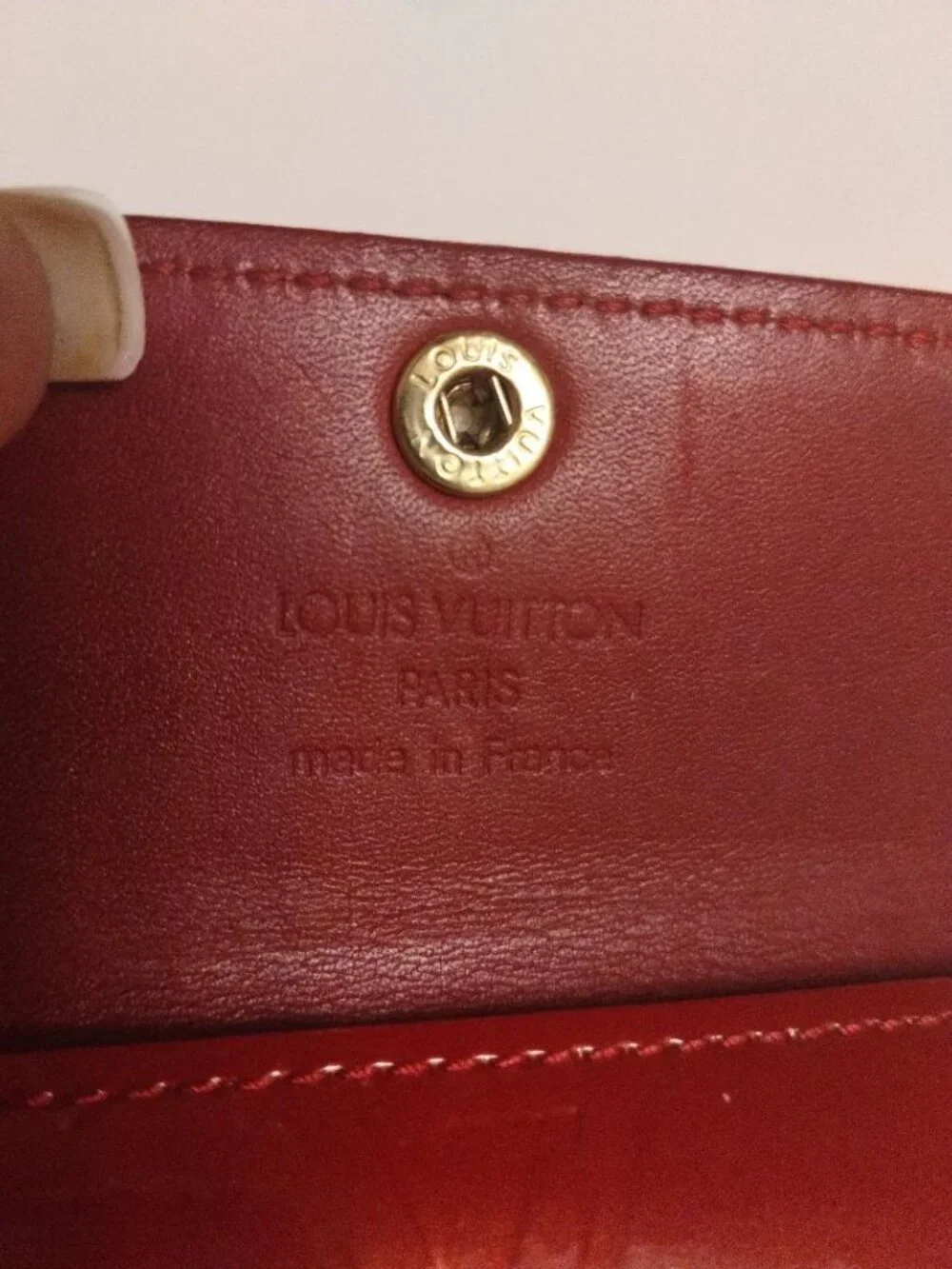 Louis Vuitton Monogram Red Vernis Trifold Card Holder/Wallet Like new